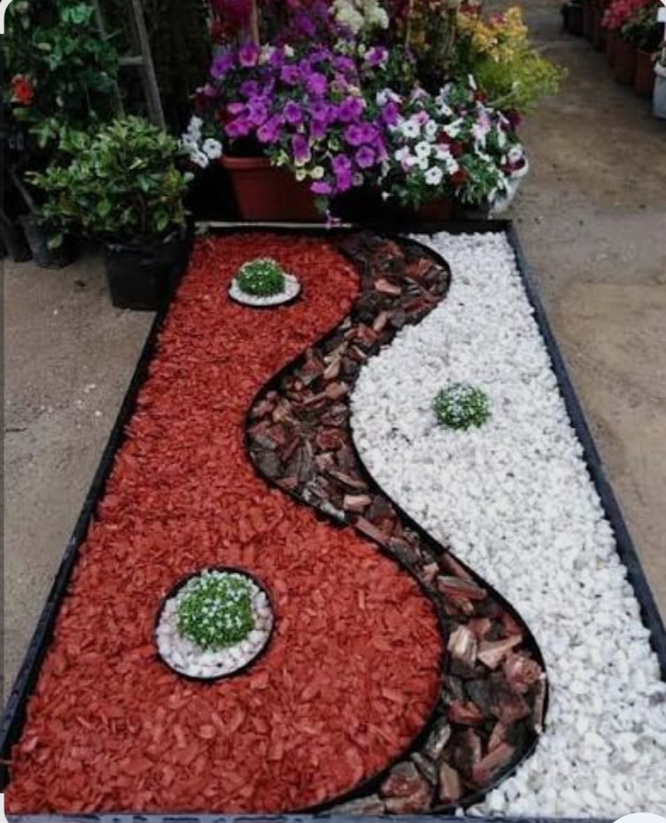 Close-up of a high-precision landscaping engineering project